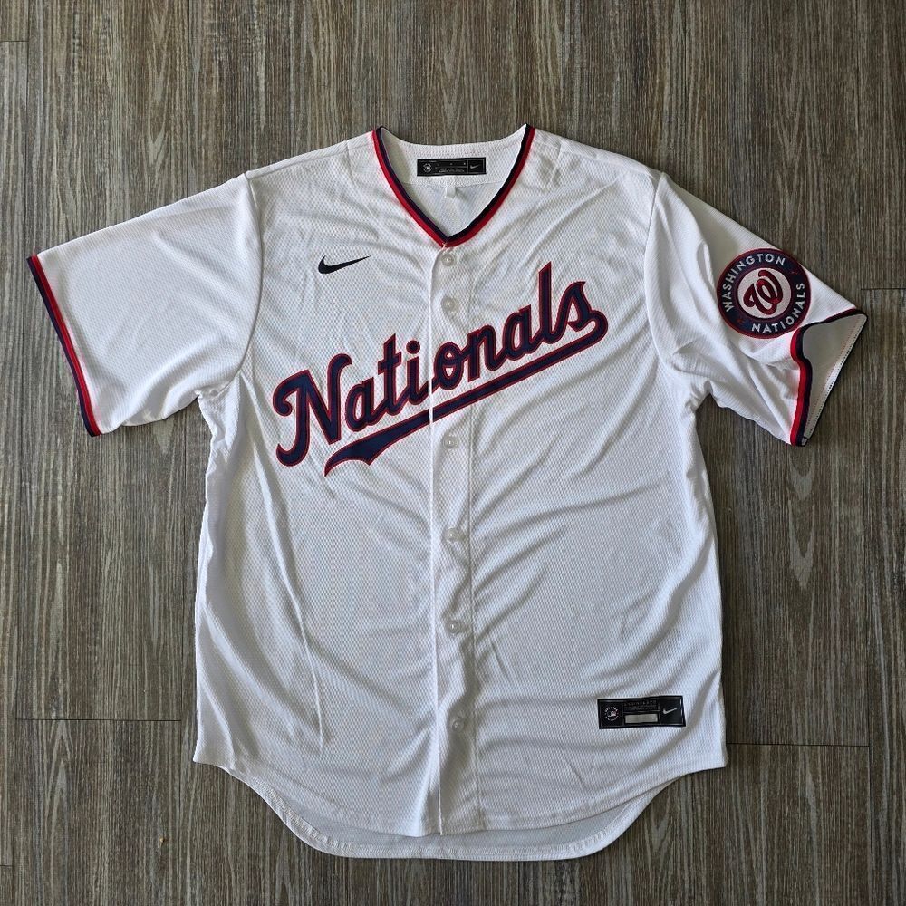 Nike Washington Nationals Baseball Home Jersey Mens's Size Large L Button New